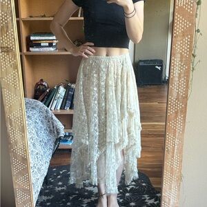 Free People French Courtship Half Slip Lace Maxi Skirt